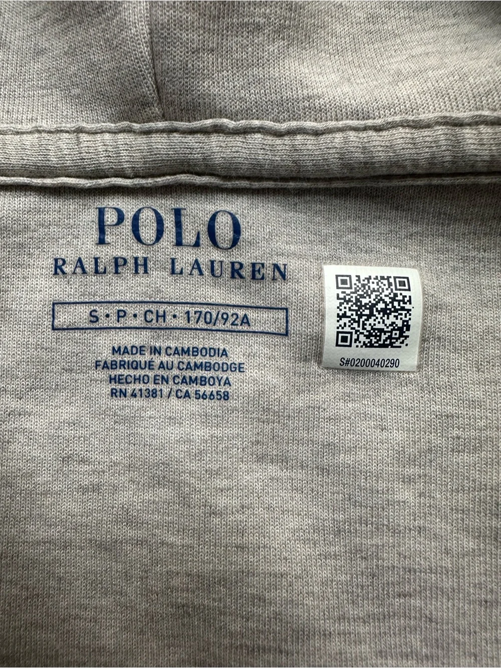 Polo Ralph Lauren Double-Knit Full-Zip‎ Hoodie size Small